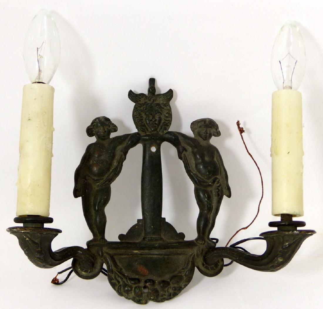 PR BAGUES FIGURAL CAST METAL WALL SCONCES (1 of 7)