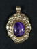 TIBETAN SILVER w CHEVRON AMETHYST PENDANT