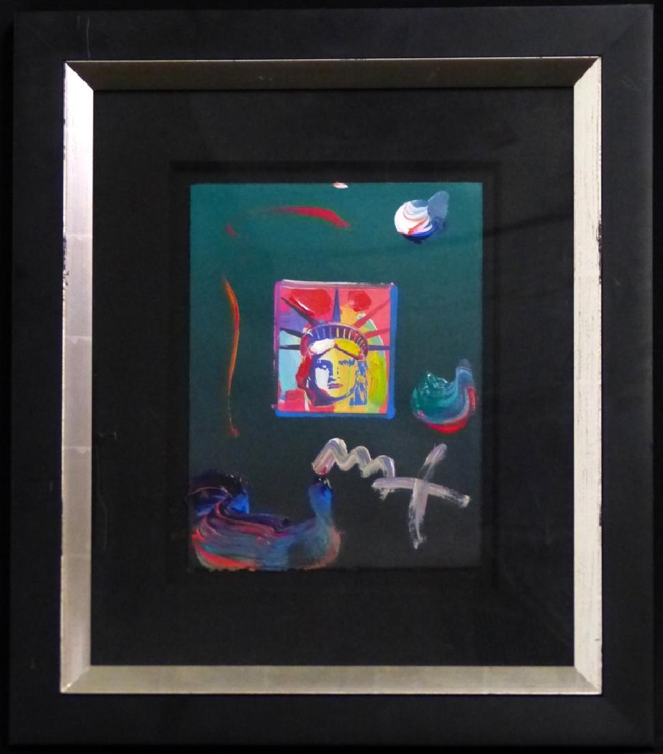 PETER MAX 'LIBERTY HEAD' MIXED MEDIA ON PAPER (1 of 4)