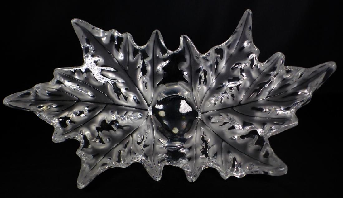 LALIQUE CHAMPS-ELYSEES FROSTED CRYSTAL LEAF BOWL (1 of 6)