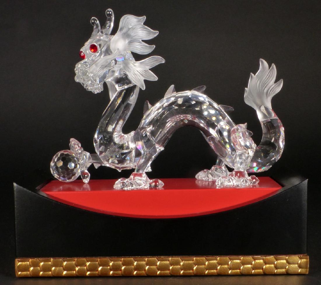 SWAROVSKI CRYSTAL DRAGON FIGURE w STAND & BOXES (1 of 8)