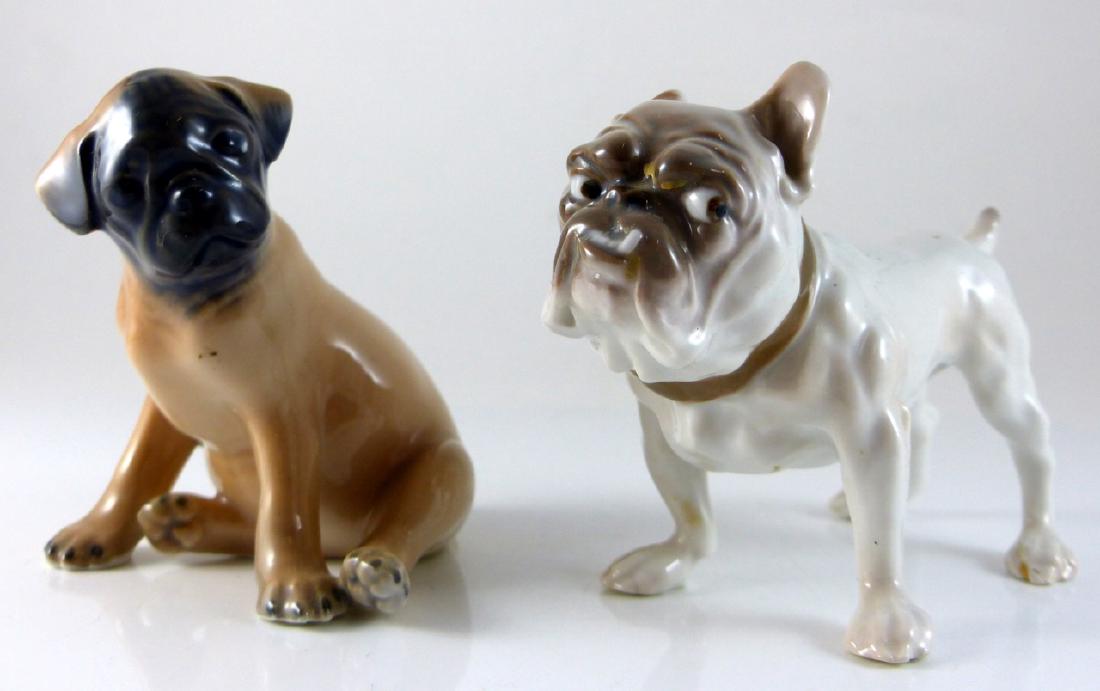 2pc COPENHAGEN PORCELAIN DOGS PUG & BULLDOG (1 of 7)