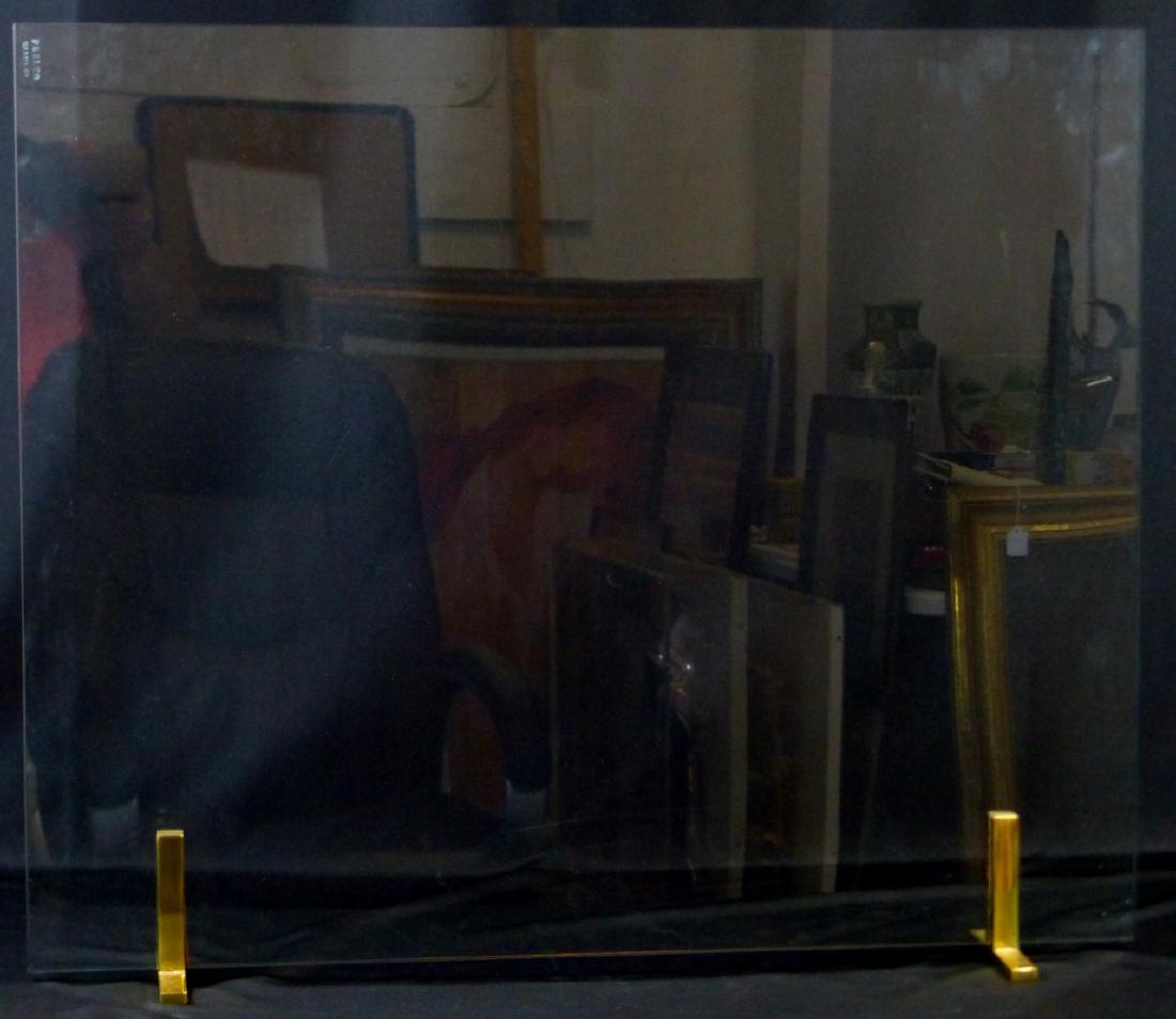 MODERN GLASS & BRASS FIRE SCREEN (1 of 3)
