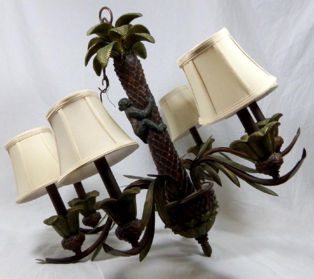 VINTAGE MONKEY & PALM TREE 6-LIGHT CHANDELIER (1 of 4)