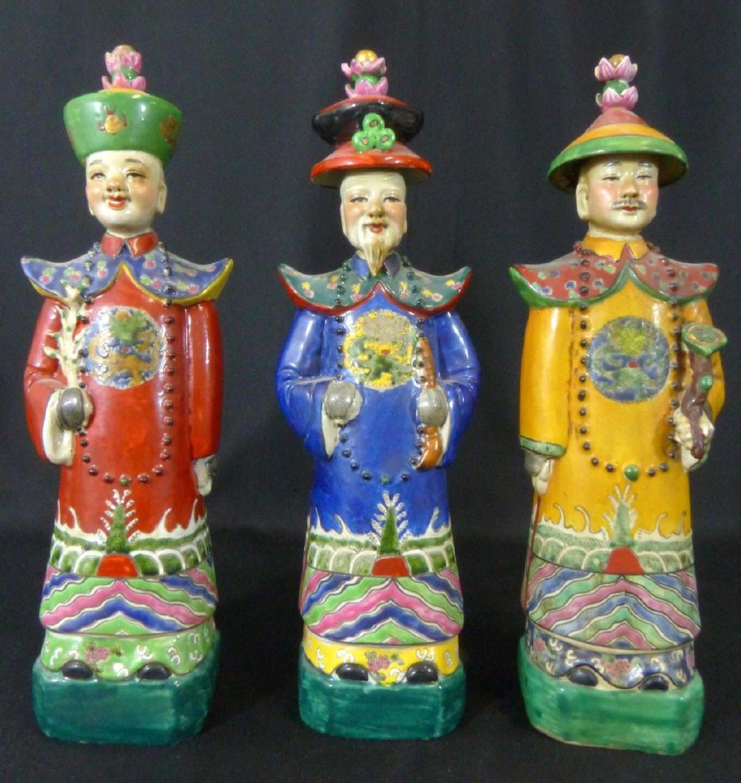 3pc CHINESE PORCELAIN WISEMAN FIGURINES (1 of 7)