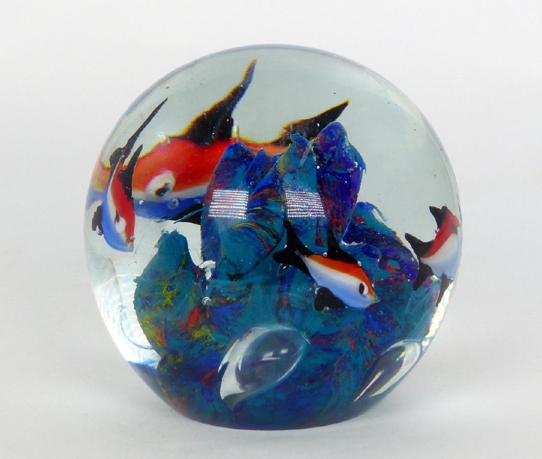 ELIO RAFFAELI MURANO GLASS AQUARIUM PAPERWEIGHT (1 of 9)
