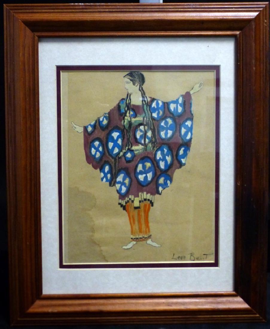 LEON BAKST HAND COLORED COSTUME DESIGN PRINT (1 of 6)