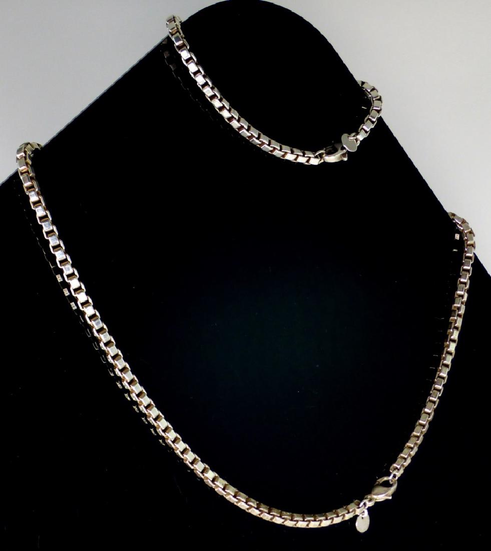 2pc TIFFANY & CO STERLING BOX LINK CHAIN/BRACELET (1 of 3)