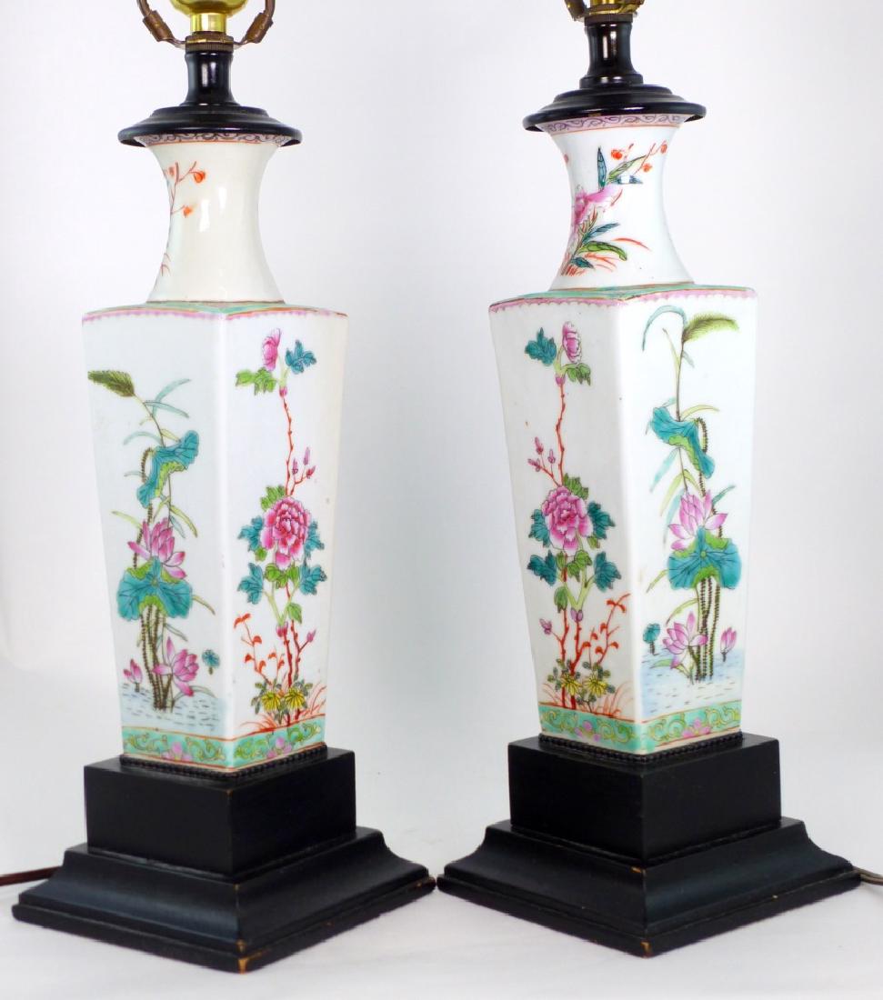 PR CHINESE FAMILLE ROSE PORCELAIN VASES / LAMPS (1 of 9)