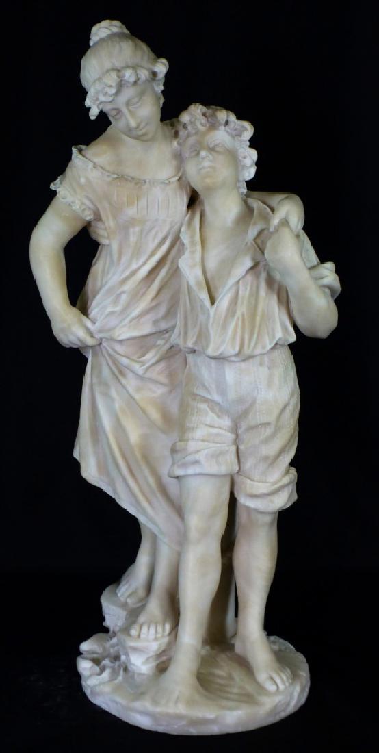 CARVED MARBLE FIGURAL SCULPTURE (1 of 7)