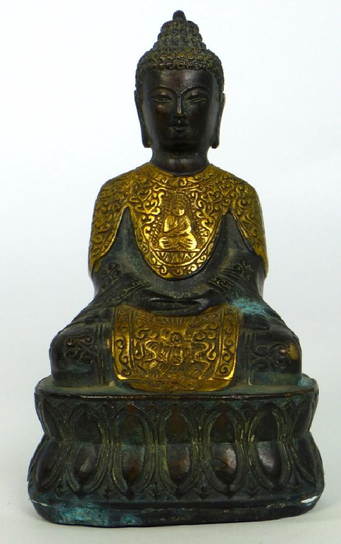 TIBETAN CAST METAL BUDDHA FIGURE (1 of 7)