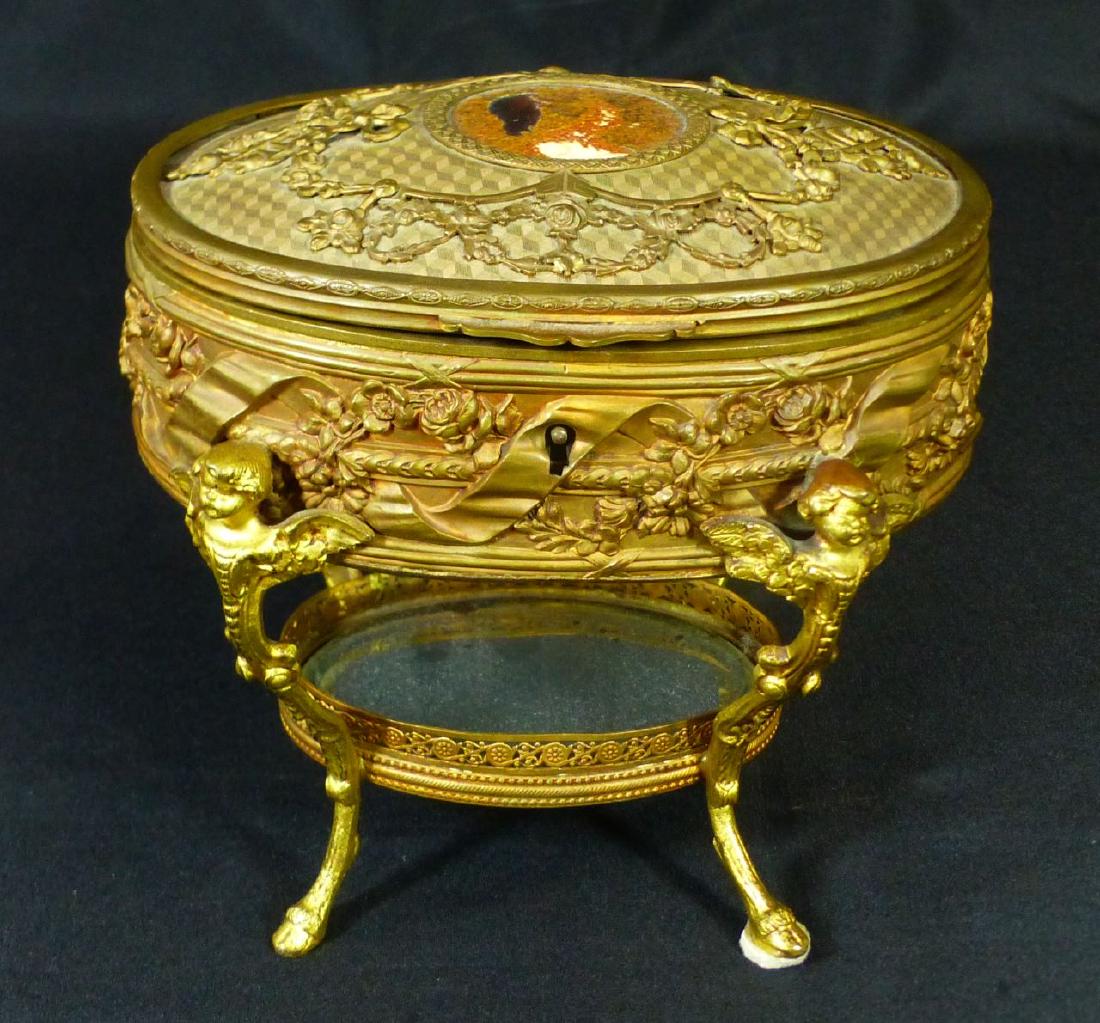 FRENCH GILT METAL JEWELRY BOX (1 of 9)