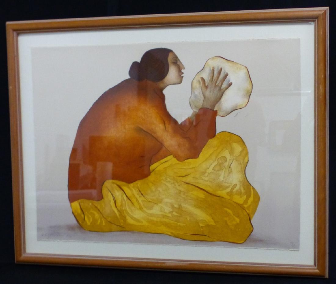 R.C. GORMAN 'TORTILLA MAKER' COLOR LITHOGRAPH (1 of 6)