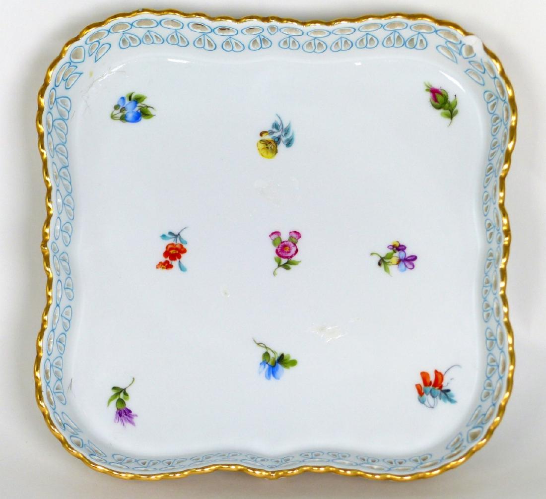 HEREND OPENWORK SQUARE PORCELAIN TRAY (1 of 9)
