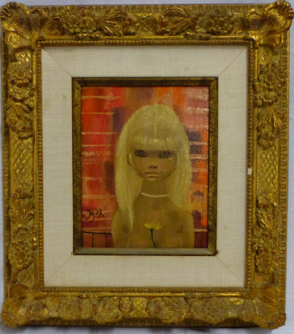 IGOR PANTUHOFF OIL PAINTING / CANVAS NUDE w FLOWER: Igor Pantuhoff (Russian/American, 1911-1972) oil painting on canvas depicting a portrait of a nude with flower. Signed lower left. Measures 9 1/2" (24cm) x 7 1/2" (19cm) + 4 1/2" (11.4cm) frame.