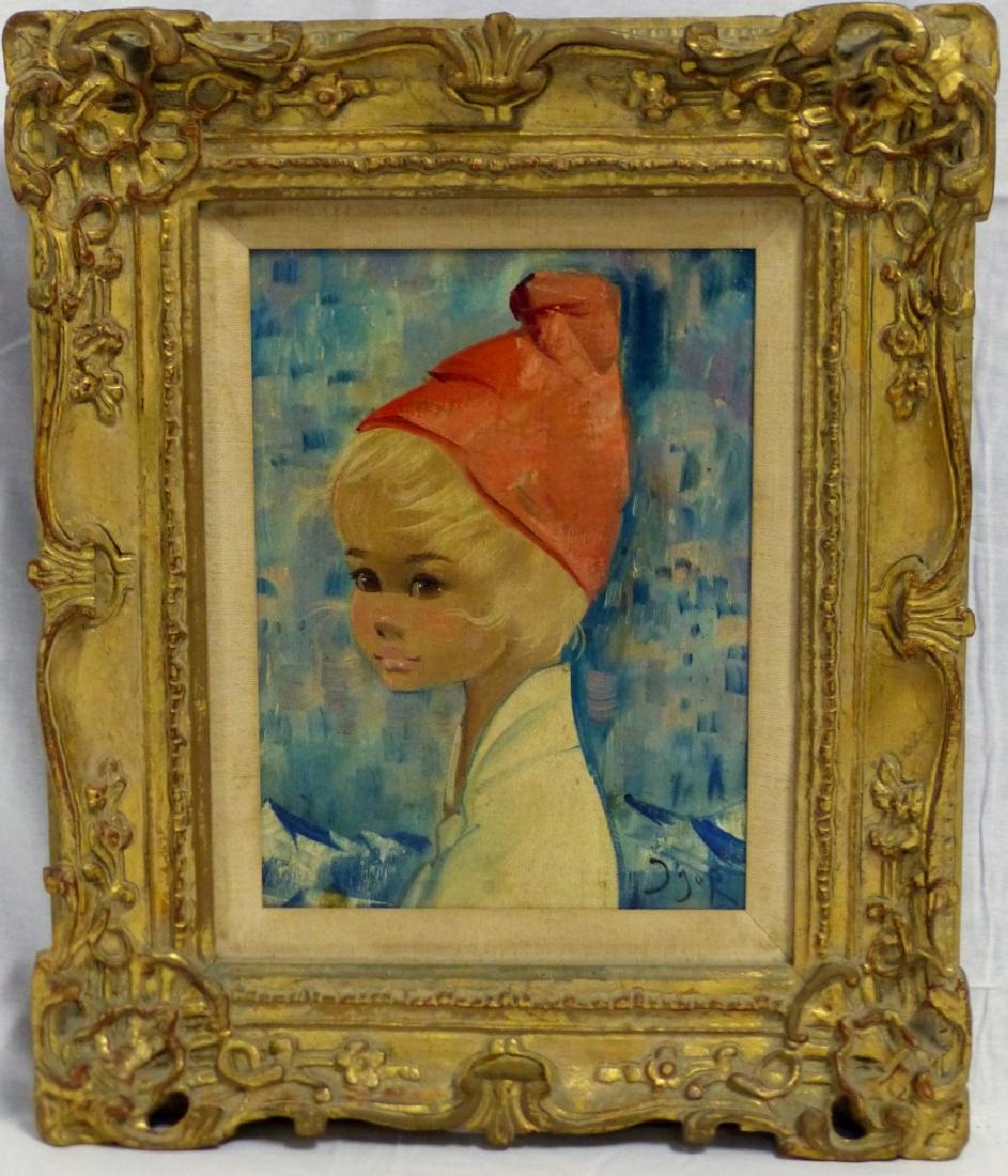 IGOR PANTUHOFF OIL PAINTING ON CANVAS GIRL w CAP (1 of 5)