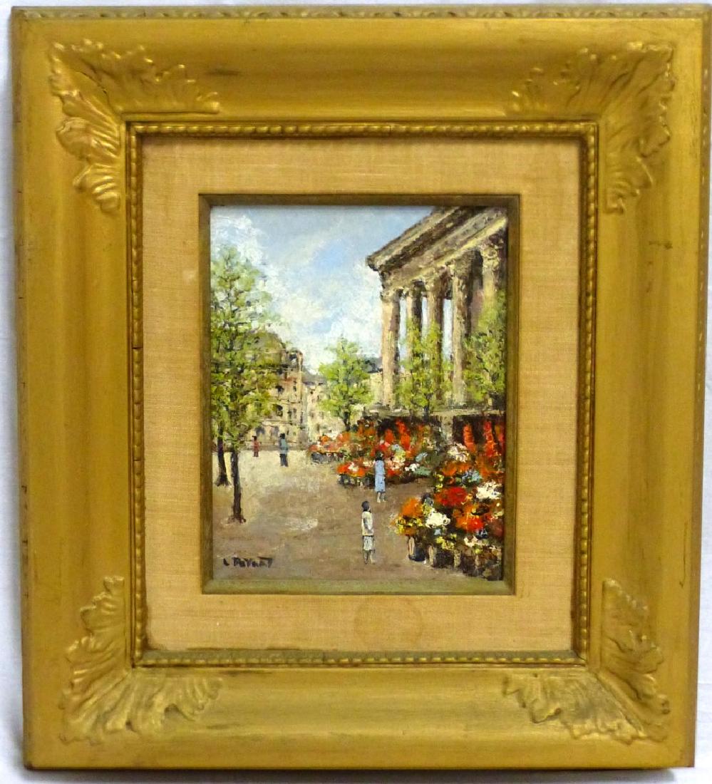 LOUIS PEYRAT OIL PAINTING ON CANVAS FLOWER MARKET (1 of 4)