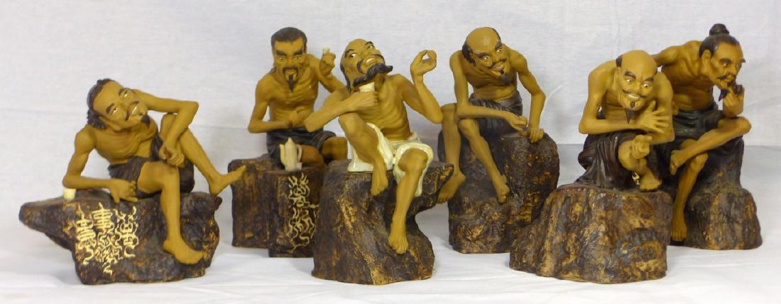 6pc CHINESE SHIWAN POTTERY FIGURES (1 of 9)