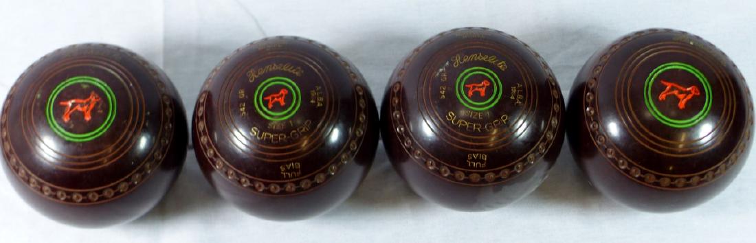 4pc HENSELITE VINTAGE LAWN BOWLING BALLS (1 of 5)
