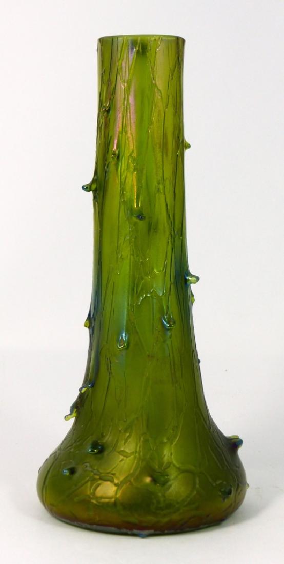 LOETZ CZECH IRIDESCENT GREEN ART GLASS THORN VASE (1 of 5)
