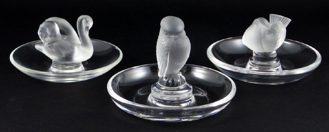 3pc LALIQUE FRENCH CRYSTAL RING HOLDERS (1 of 6)