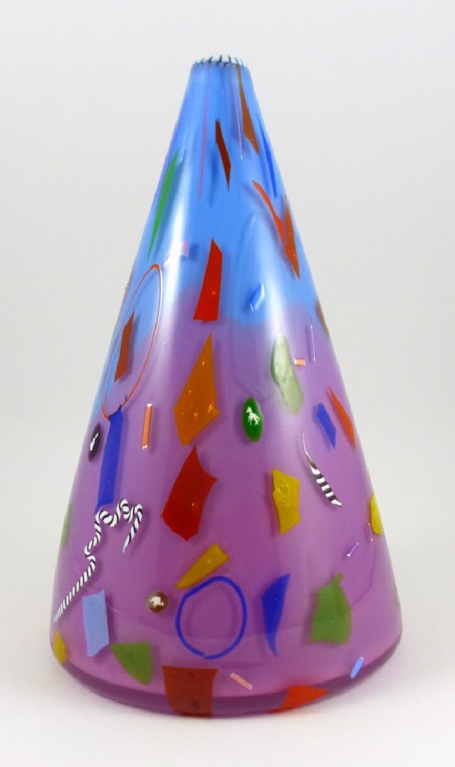 RICHARD MARQUIS NOBLE EFFORT CONICAL GLASS VASE (1 of 9)