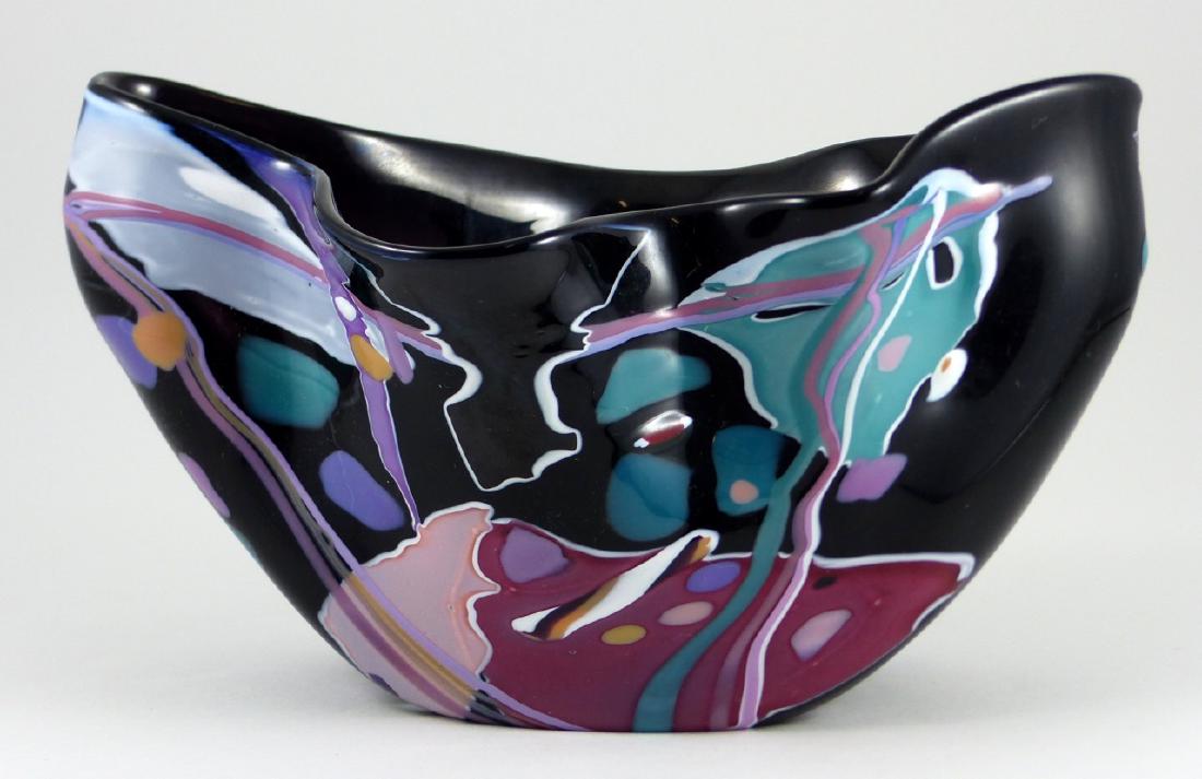 STEPHEN NELSON ABSTRACT ART GLASS VASE (1 of 7)