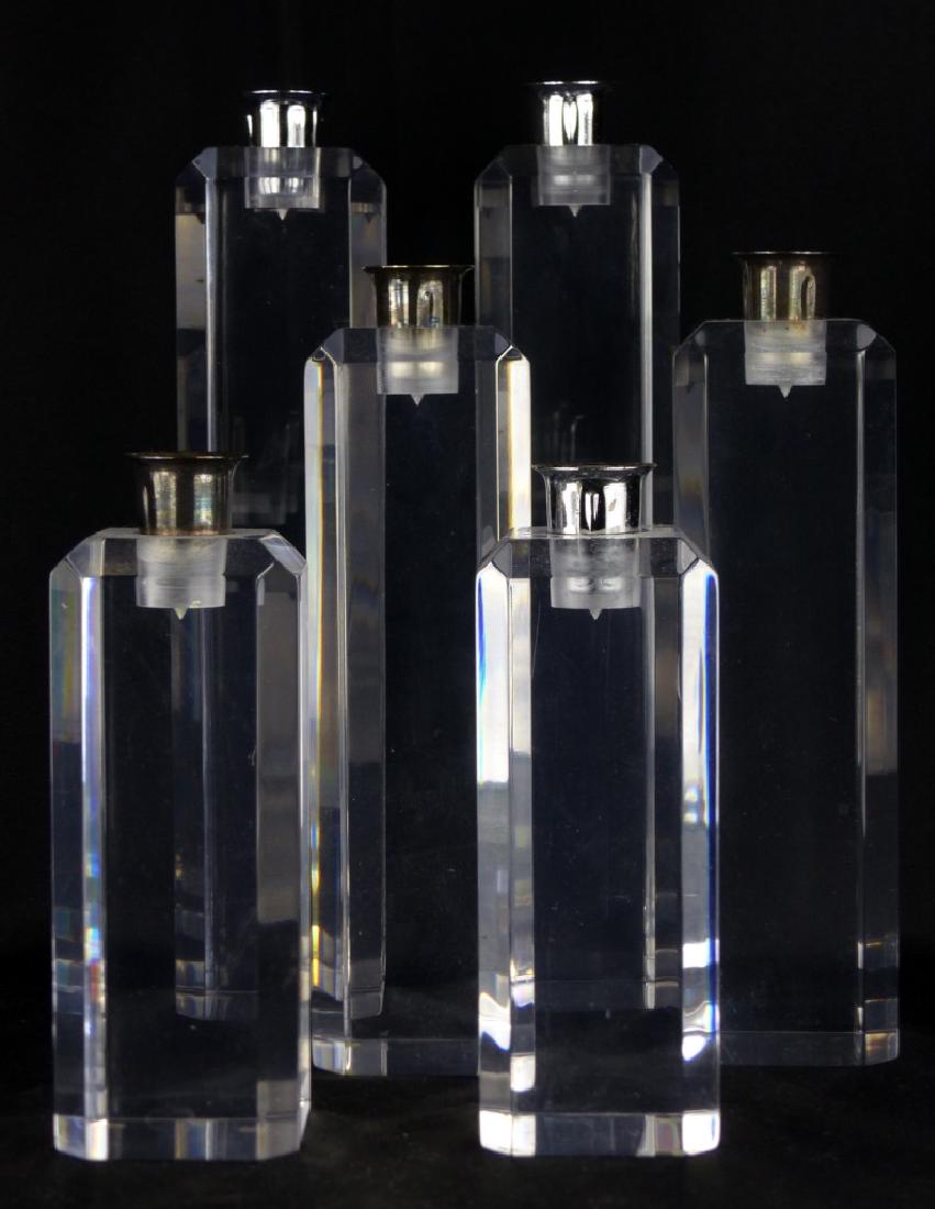 6pc VINTAGE LUCITE CANDLESTICK HOLDERS (1 of 3)