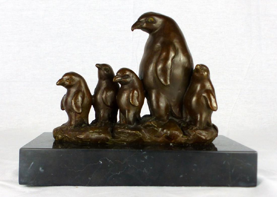 ALFRED BARYE BRONZE SCULPTURE OF PENGUINS (1 of 4)