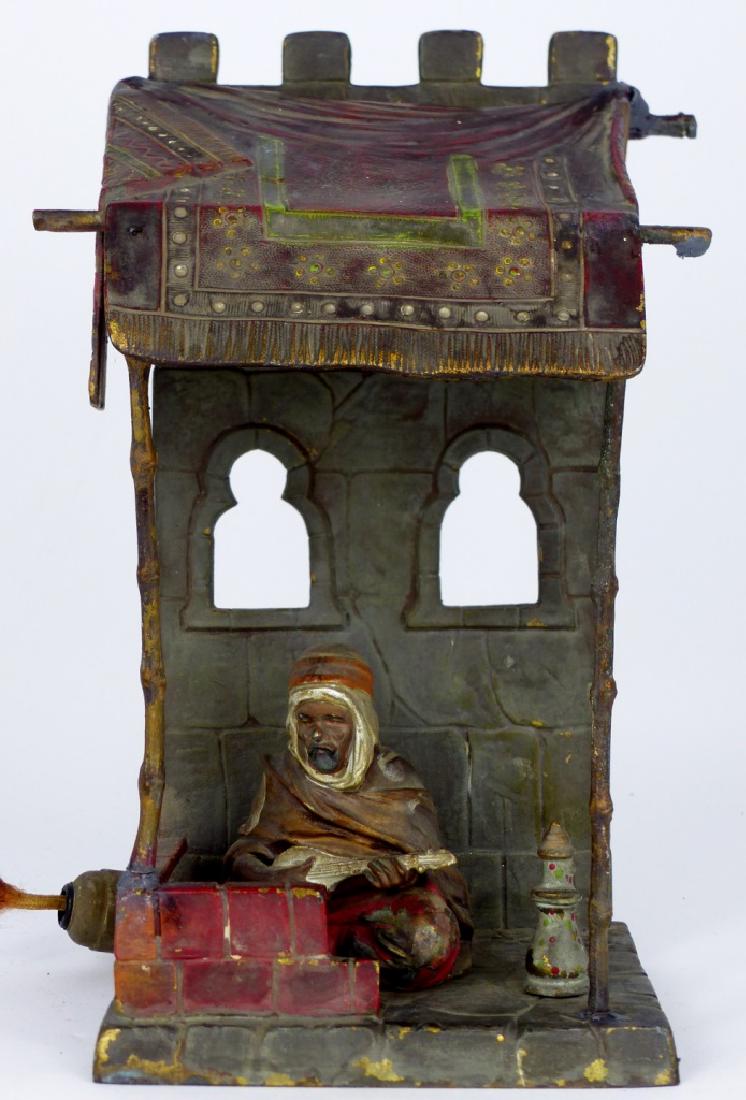 VIENNA BRONZE-PATINATED METAL ORIENTALIST LAMP (1 of 10)