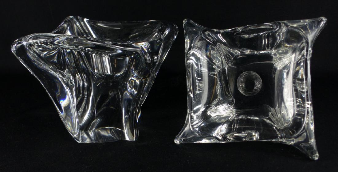 PR DAUM FRANCE CRYSTAL FREEFORM CANDLE HOLDERS (1 of 5)