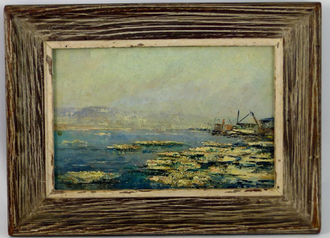 LEONARD MOORE DAVIS OIL PAINTING ON BOARD (1 of 4)