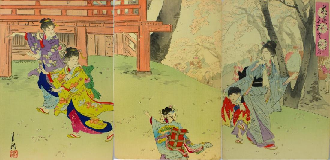 JAPANESE WOODBLOCK PRINT TRIPTYCH (1 of 10)