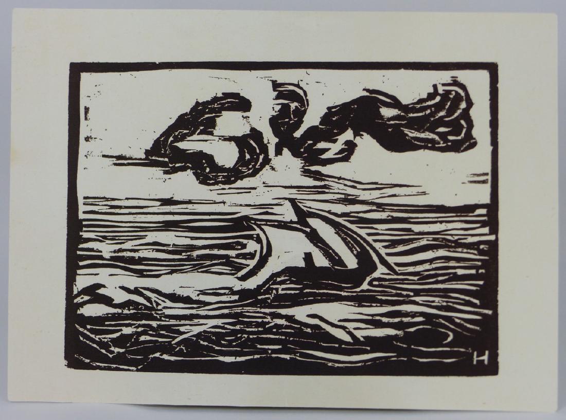 ERICH HECKEL 'SAILBOAT' WOODCUT (1 of 3)