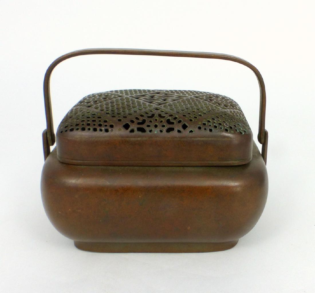 CHINESE PATINATED BRASS COVERED CENSER (1 of 8)
