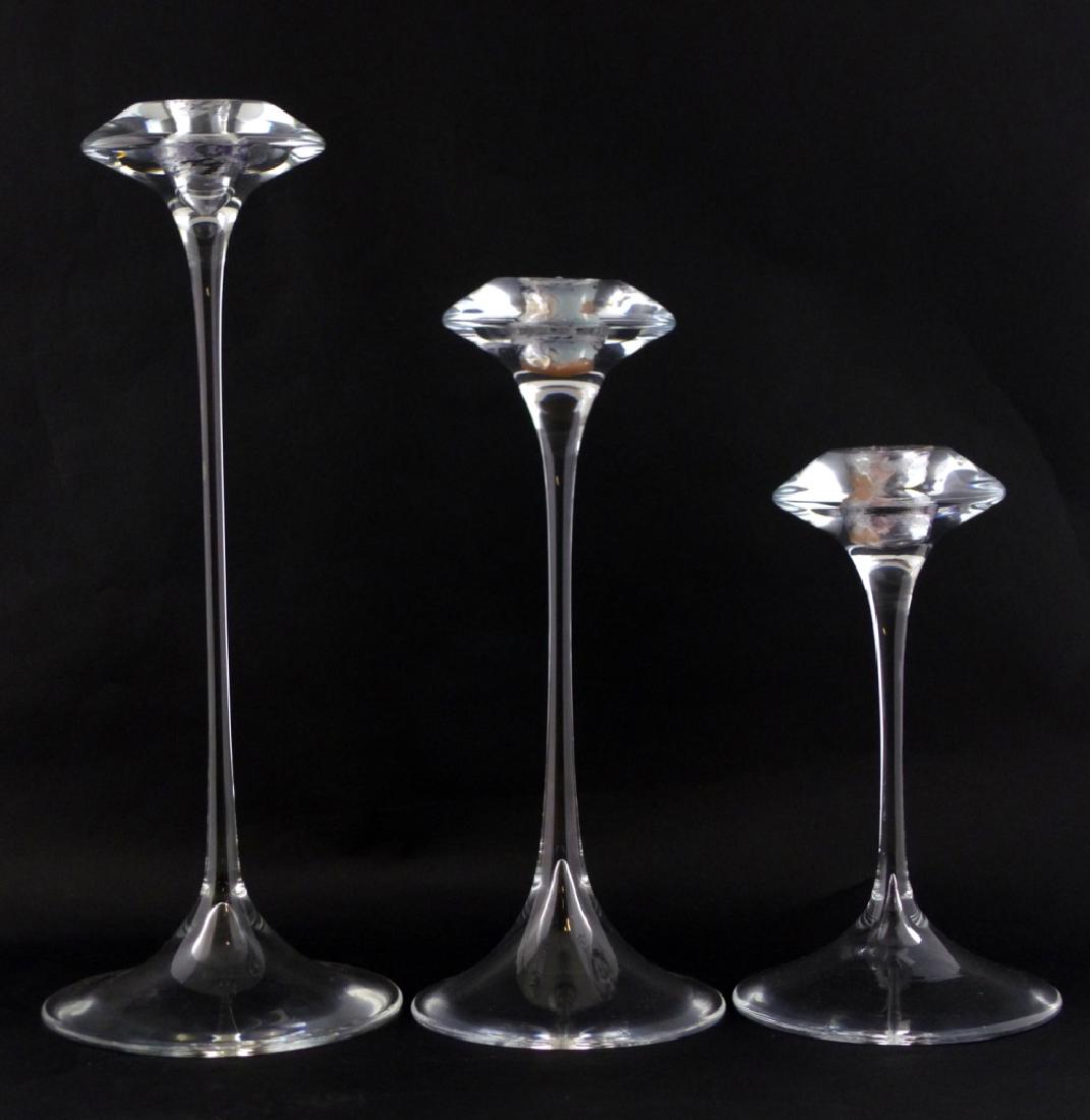 3pc KJELL ENGMAN KOSTA BODA FANFARE CANDLESTICKS (1 of 6)