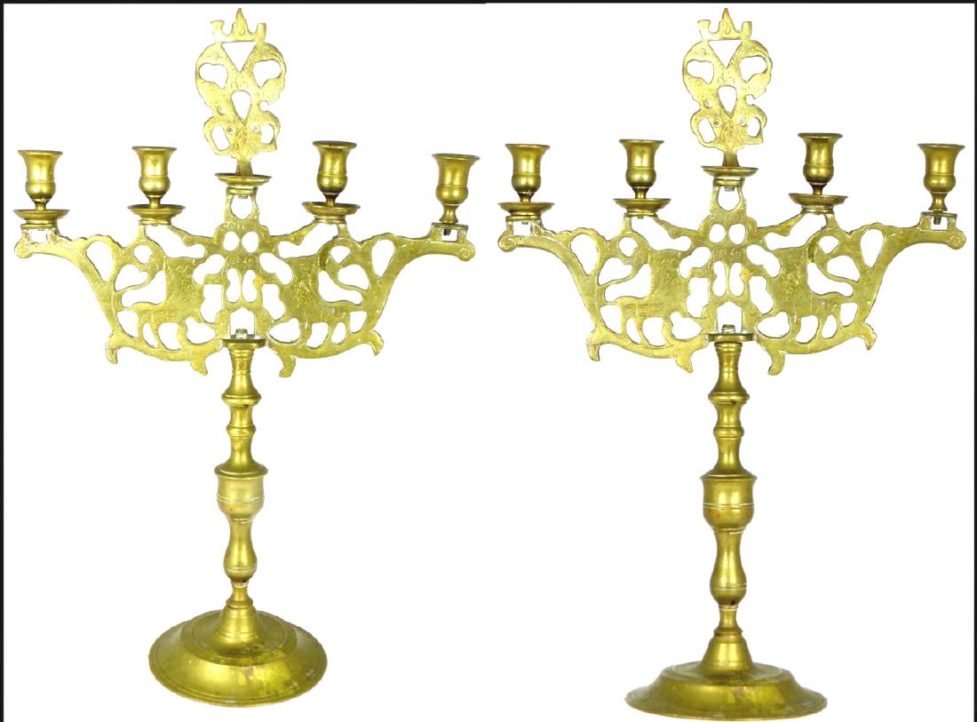 PR ANTIQUE BAROQUE STYLE BRASS CANDELABRA (1 of 6)