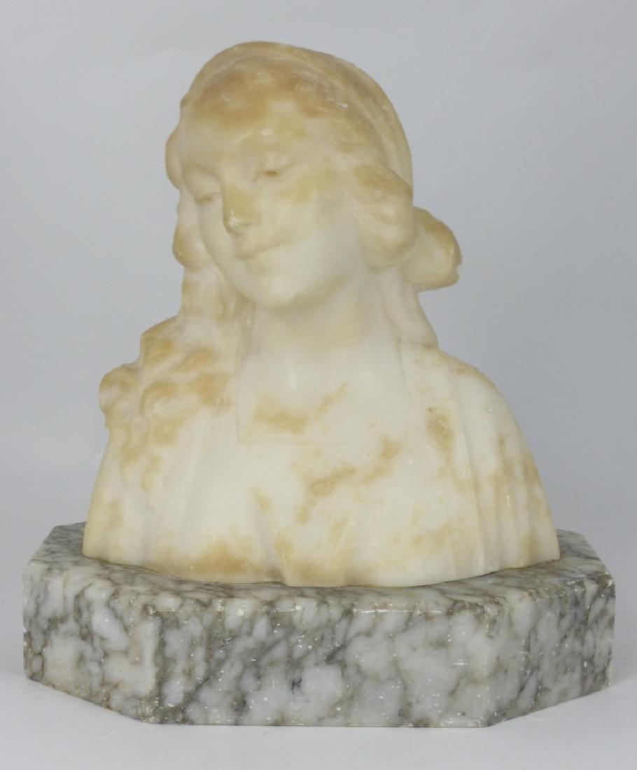 ALABASTER BUST OF YOUNG MAIDEN (1 of 5)