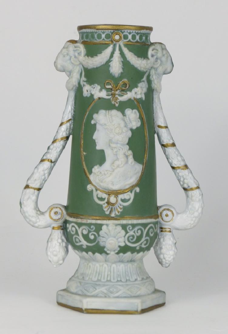 SCHAFER & VATER GERMAN JASPERWARE PORCELAIN VASE (1 of 5)