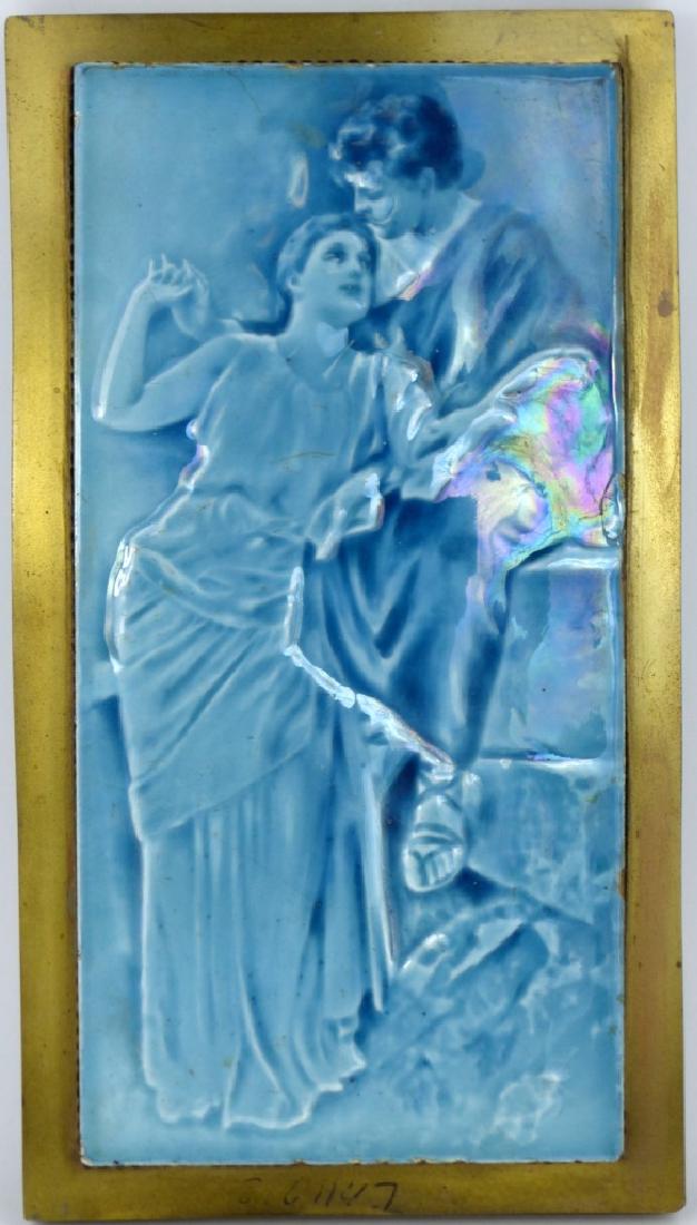 ANTIQUE PORCELAIN PLAQUE IN BRASS FRAME (1 of 7)