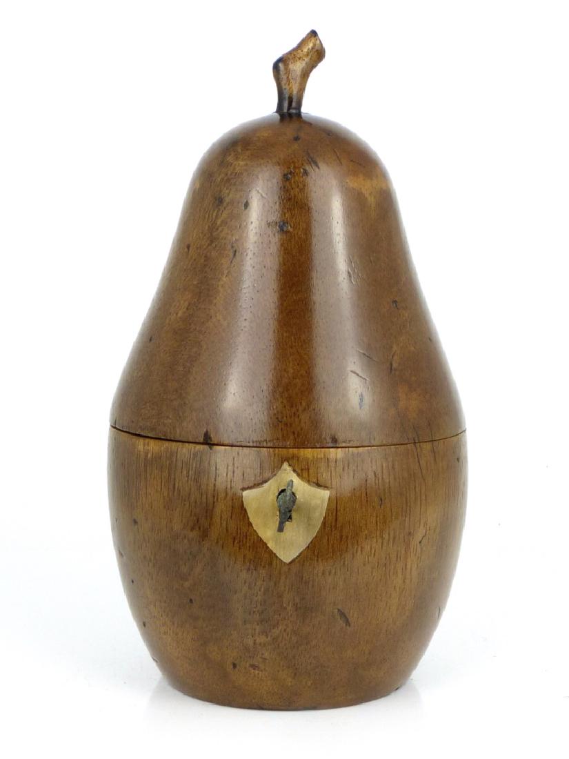 ENGLISH FRUITWOOD PEAR FORM TEA CADDY (1 of 5)