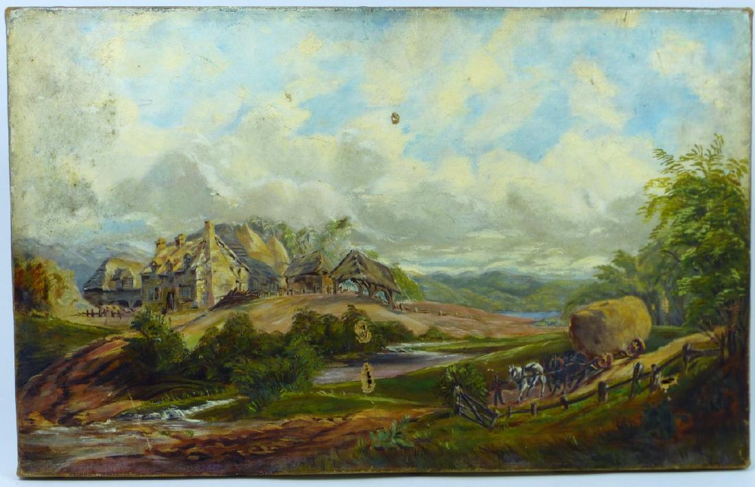 19th C BRITISH SCHOOL OIL PAINTING ON CANVAS (1 of 10)