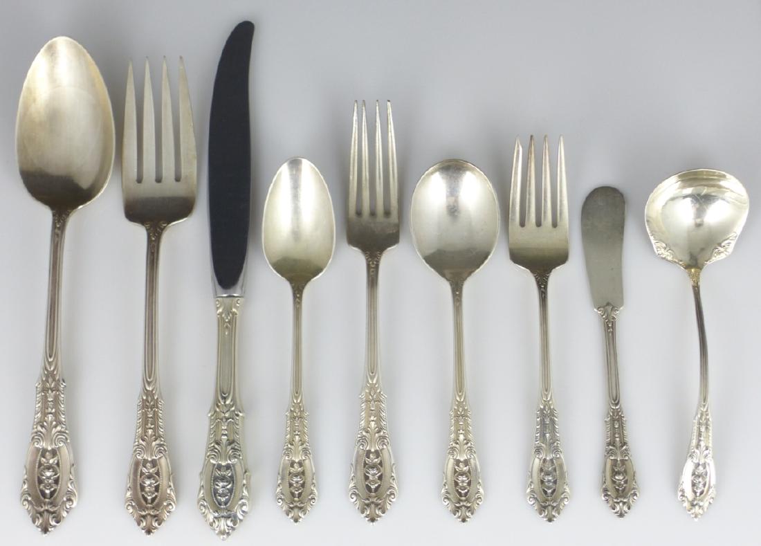 80pc WALLACE ROSE POINT STERLING SILVER FLATWARE (1 of 10)