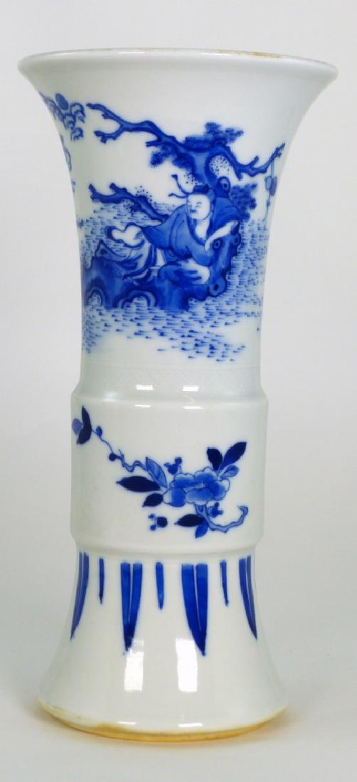 CHINESE BLUE & WHITE PORCELAIN GU VASE (1 of 6)