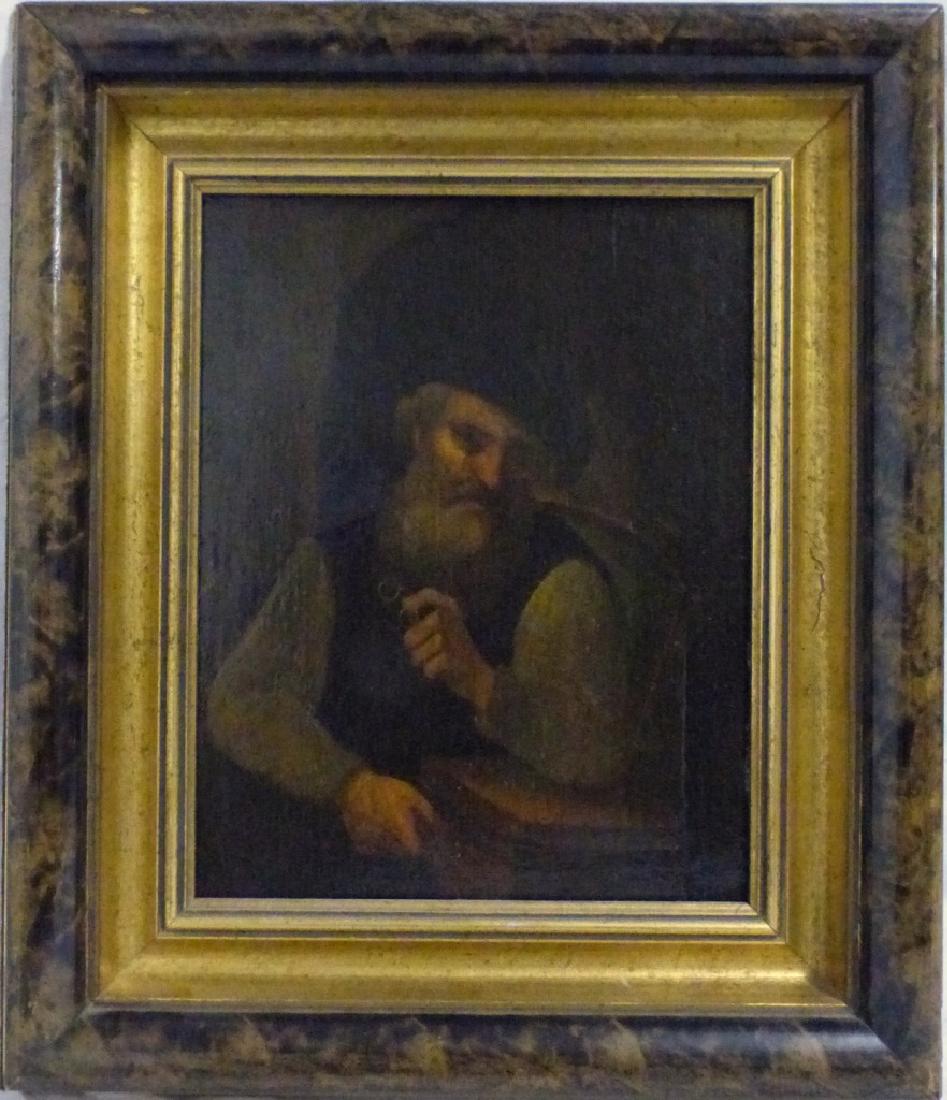 DITRICH OLD MAN w SPECTACLES OIL PAINTING ON BOARD (1 of 6)