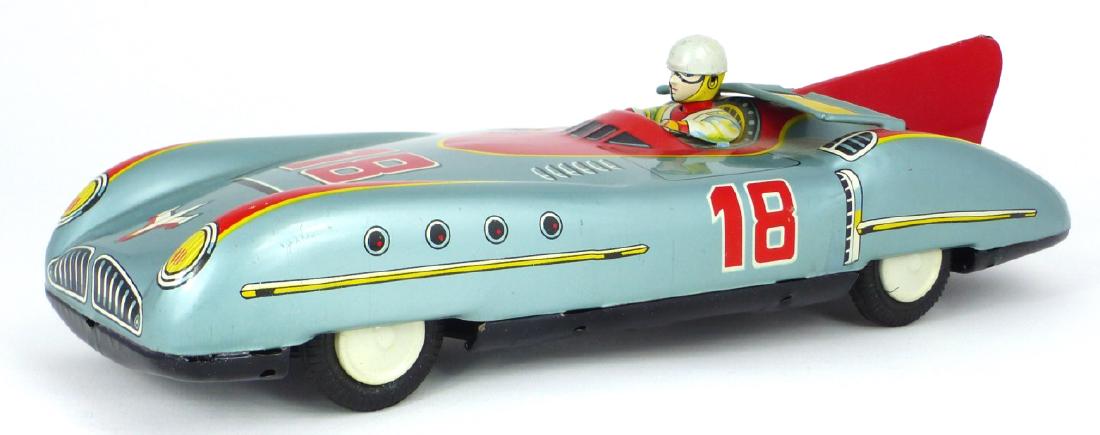 JAPANESE TIN FRICTION RACE CAR w DRIVER (1 of 9)