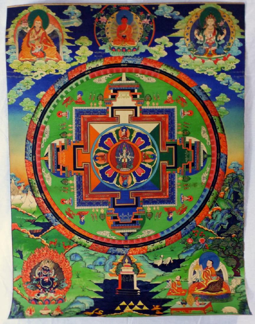 TIBETAN MANDALA THANGKA PAINTING (1 of 9)