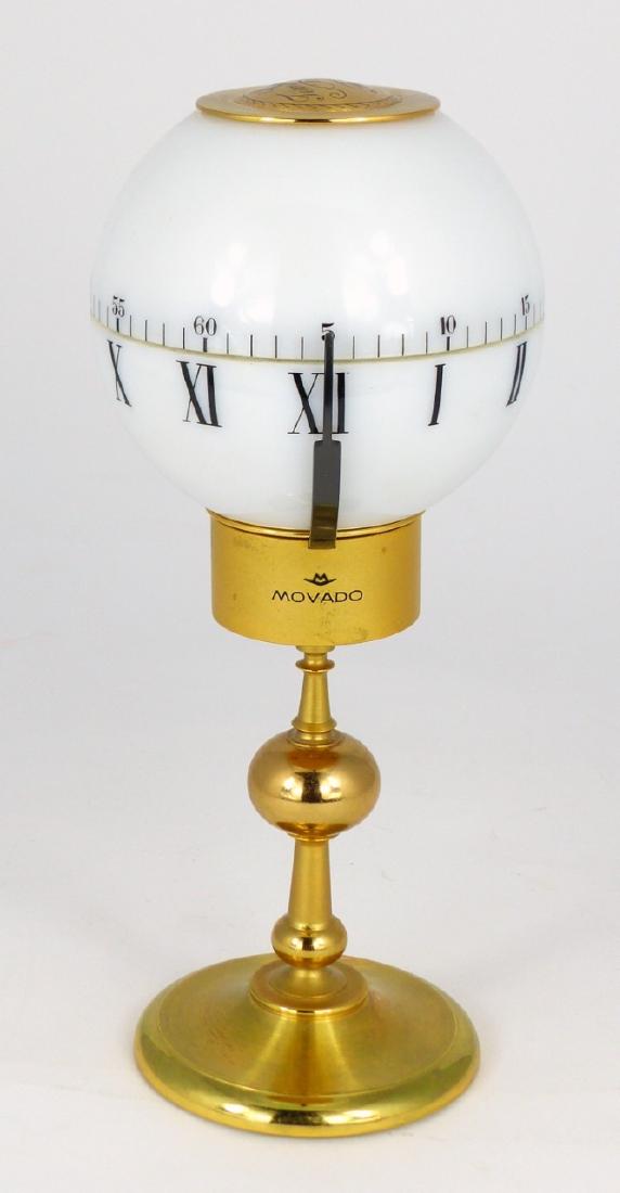 MOVADO SWISS 8 DAY LUCITE & BRASS GLOBE CLOCK (1 of 11)