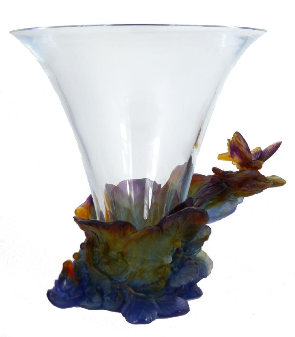 DAUM FRANCE PATE DE VERRE GLASS PAPILLON VASE (1 of 17)