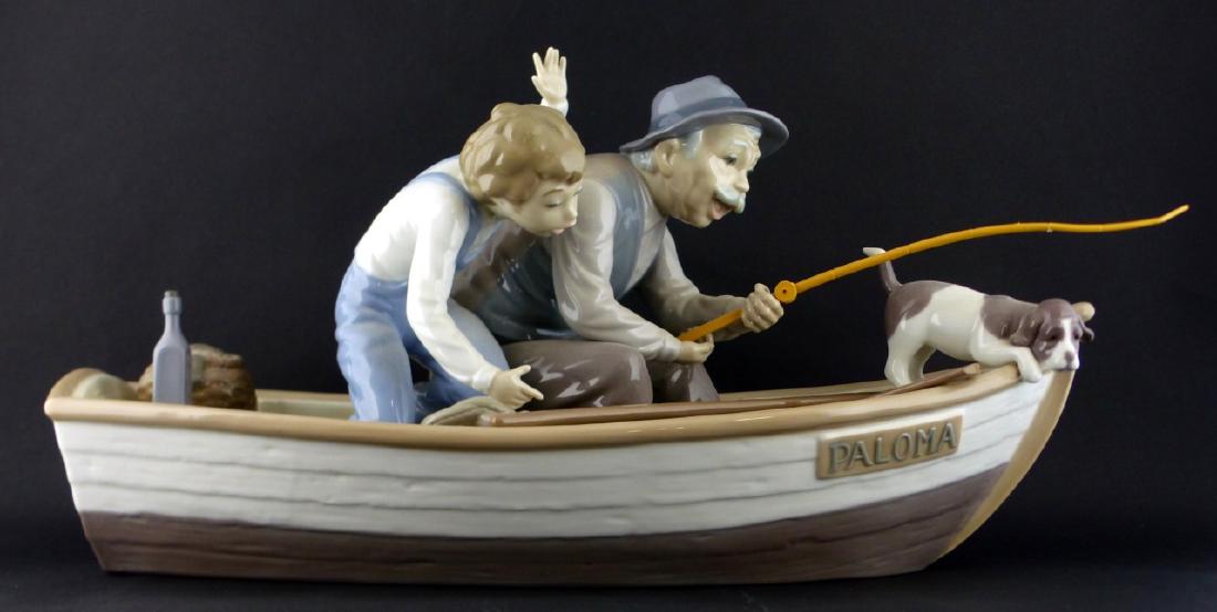 LLADRO 'FISHING WITH GRAMPS' PORCELAIN FIGURINE (1 of 7)